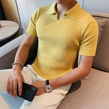 Load image into Gallery viewer, Slim Fit Knit Short Sleeve Polo Shirt