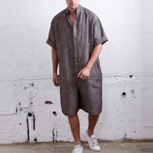 Load image into Gallery viewer, Men's Stand Collar Single-Breasted Jumpsuit