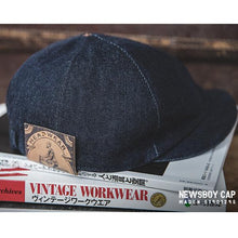 Load image into Gallery viewer, Retro Newsboy Hat Denim Hexagon Hat
