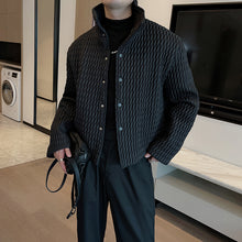Load image into Gallery viewer, Diamond Pleated Thin Stand Collar Jacket