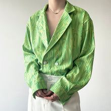 Load image into Gallery viewer, Water Ripple Print Lapel Long-sleeve Shirt