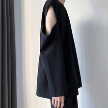 Load image into Gallery viewer, Shoulder Cutout Hem Split Bottom Shirt