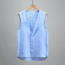Load image into Gallery viewer, Summer Solid Color Linen Vest