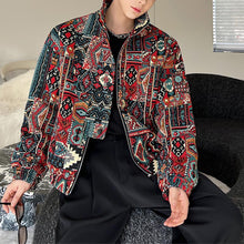 Load image into Gallery viewer, Vintage Jacquard Stand Collar Jacket