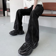 Load image into Gallery viewer, High Waist Zipper Trim Flared Jeans