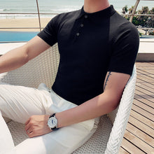 Load image into Gallery viewer, Solid Knit Lapel Skinny T-Shirt