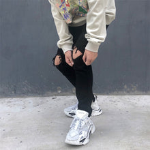 Load image into Gallery viewer, Ripped Side Zip Slim Jeans