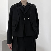 Load image into Gallery viewer, Black Cropped Vest Blazer Two-Piece Set