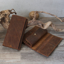 Load image into Gallery viewer, Retro Bifold Minimalist Leather Wallet