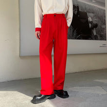 Load image into Gallery viewer, Red Straight Wide Leg Trousers