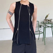 Load image into Gallery viewer, Slim Fit Deconstructed Zip Panel Tank Top