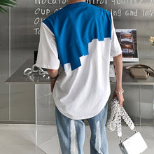 Load image into Gallery viewer, Patchwork Shoulder Pads Short Sleeve T-Shirt