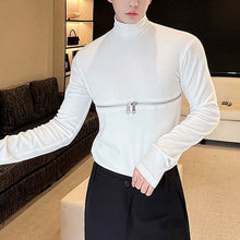 Load image into Gallery viewer, Long Sleeve Turtleneck Zip T-Shirt