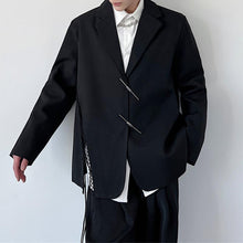 Load image into Gallery viewer, Black Asymmetric Slit Blazer