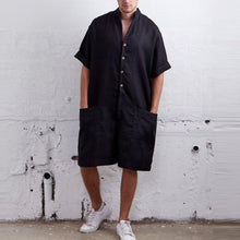 Load image into Gallery viewer, Men's Stand Collar Single-Breasted Jumpsuit