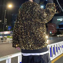 Load image into Gallery viewer, Sequined Round Neck Loose Sweatshirt