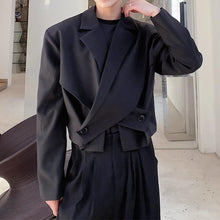 Load image into Gallery viewer, Hem Irregular Crossover Cropped Blazer