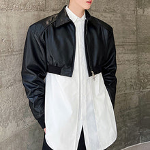 Load image into Gallery viewer, Black Short Zip PU Leather Jacket