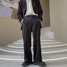 Load image into Gallery viewer, Drape Slit Straight Leg Trousers
