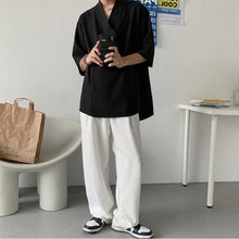 Load image into Gallery viewer, Deep V Neck Drop Short Sleeve Shirt