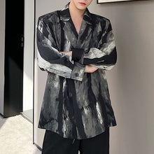 Load image into Gallery viewer, Ink Print Double Breasted Long Sleeve Shirt