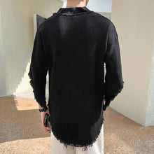 Load image into Gallery viewer, Tassels Raw Edge V Neck Half Sleeves T-Shirt