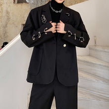 Load image into Gallery viewer, Black Hoop Embellished Suit