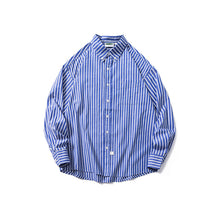 Load image into Gallery viewer, Striped Drop Shoulder Lapel Long Sleeve Shirt