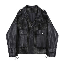 Load image into Gallery viewer, Check Panel Leather Jacket