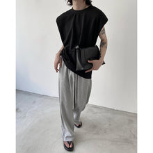 Load image into Gallery viewer, Rolled Shoulder Pads Sleeveless Tank Top