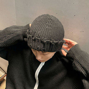 Raw Edge Knitted Hat