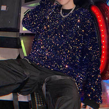Load image into Gallery viewer, Sequined Round Neck Loose Sweatshirt