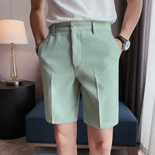 Load image into Gallery viewer, Plaid Embossed Casual Shorts