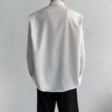 Load image into Gallery viewer, Tie Trim Shoulder Pads Long Sleeves Shirts