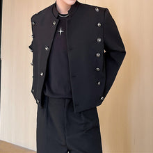 Load image into Gallery viewer, Stand Collar Multi-button Short Jacket