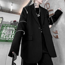 Load image into Gallery viewer, Dark Open Zip Blazer