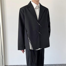 Load image into Gallery viewer, Black Asymmetric Slit Blazer