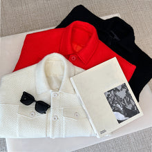 Load image into Gallery viewer, Solid Color Cropped Knit Jacket