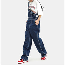 Load image into Gallery viewer, Retro Distressed Loose Overalls