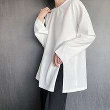 Load image into Gallery viewer, Shoulder Cutout Hem Split Bottom Shirt