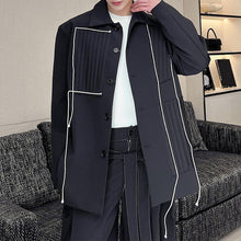 Load image into Gallery viewer, Dark Pleated Trim Contrasting Lines Blazers