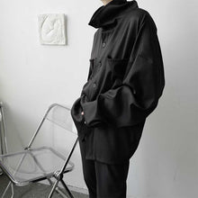 Load image into Gallery viewer, Vintage Turtleneck Big Pocket Loose Shirt
