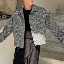 Load image into Gallery viewer, Houndstooth Lapel Cropped Jacket