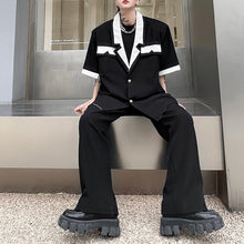Load image into Gallery viewer, Contrast Lapel Short Sleeve Shirt Jacket