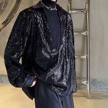 Load image into Gallery viewer, Vintage Deep V-neck Sequined Shirt