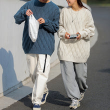 Load image into Gallery viewer, Argyle Textured Crewneck Knit Sweater