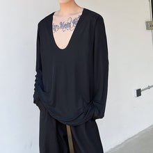 Load image into Gallery viewer, Thin Big V Neck Loose Long Sleeve Top