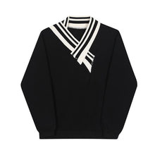 Load image into Gallery viewer, Thread Contrast V-neck Casual Sweatshirt