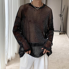 Load image into Gallery viewer, Glitter Sheer Mesh Long Sleeve T-Shirt
