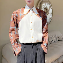 Load image into Gallery viewer, Plaid Contrast Color Long Sleeve Shirt